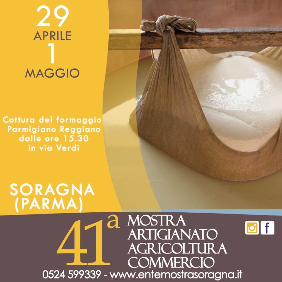 Alla Mostra dell'artigianato, agricoltura e commercio di Soragna "Cottura del Parmigiano"