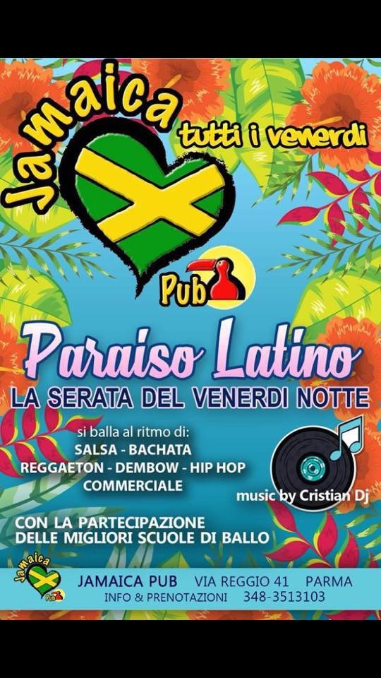 El Paraiso latino ogni venerdì al Jamaica Pub