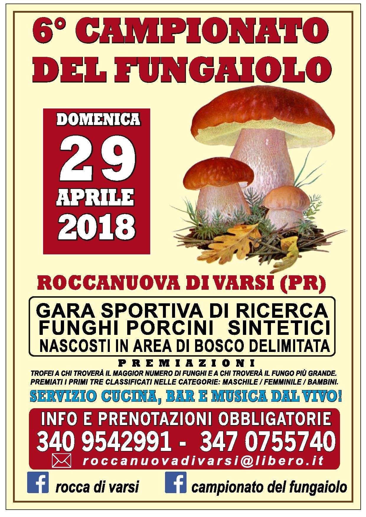 "6° CAMPIONATO DEL FUNGAIOLO" a Roccanuova di Varsi