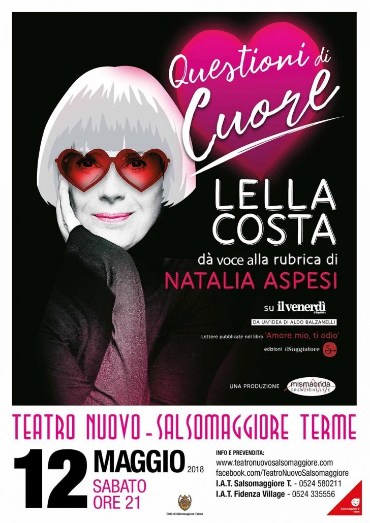 “Questioni di cuore” con Lella Costa al Teatro Nuovo