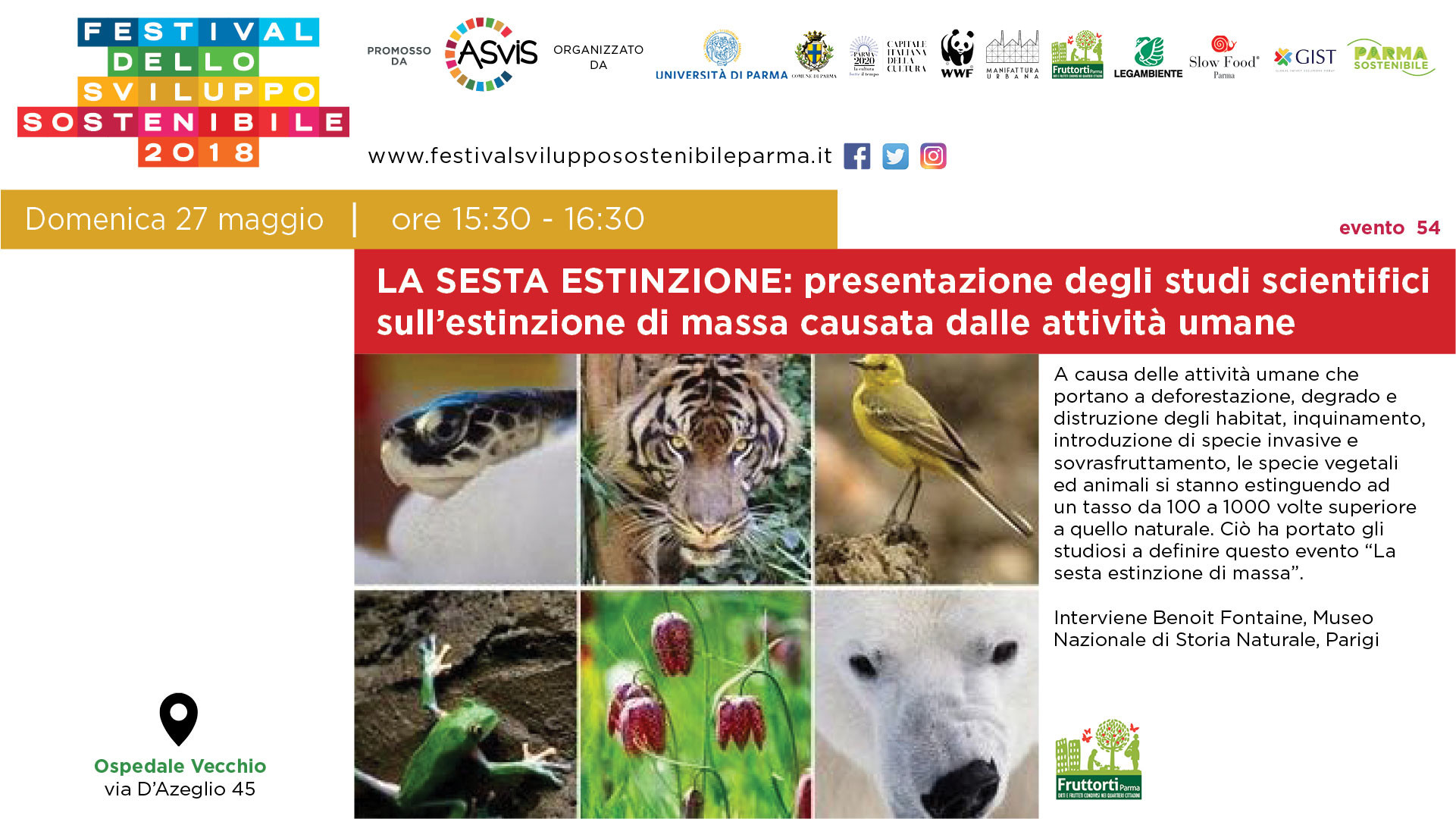 Festival dello Sviluppo Sostenibile Parma: la sesta estinzione