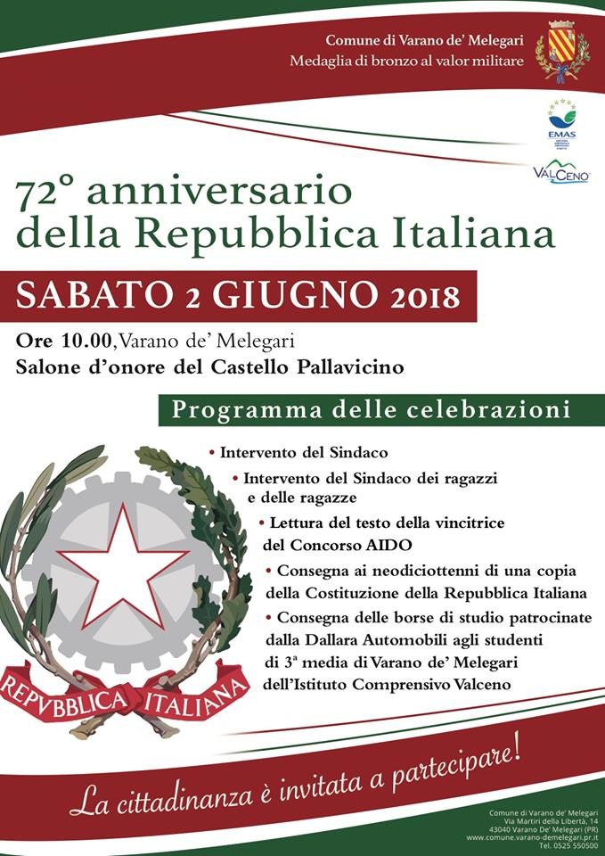 72° Festa della Repubblica Italiana a Varano De' Melegari