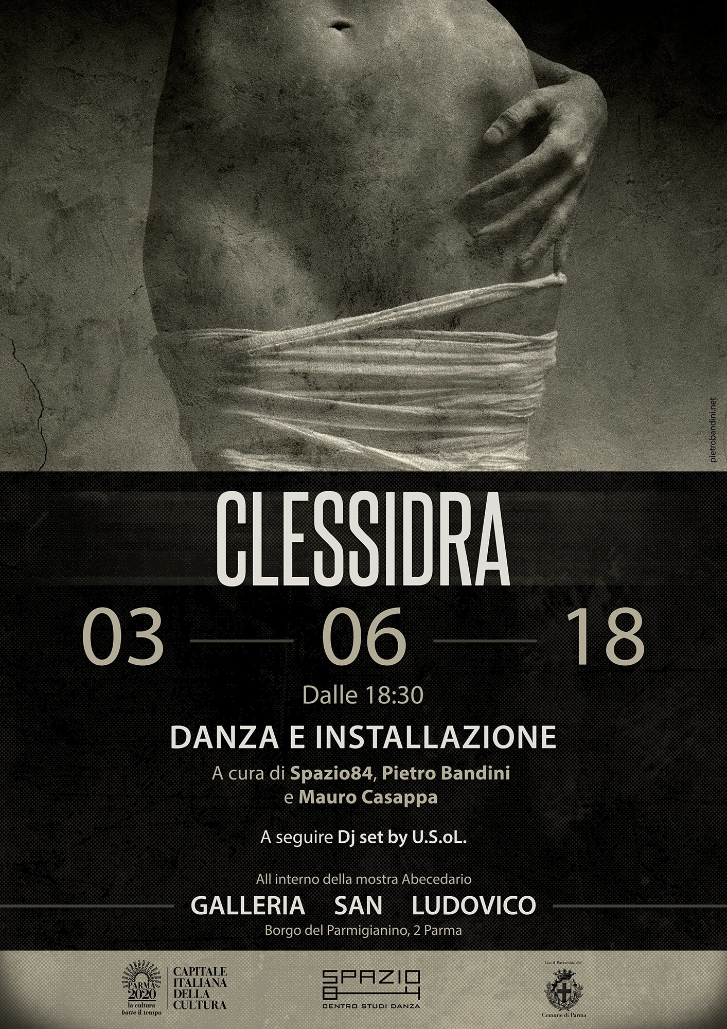 “Clessidra”, performance fra danza, installazione e videoproiezione