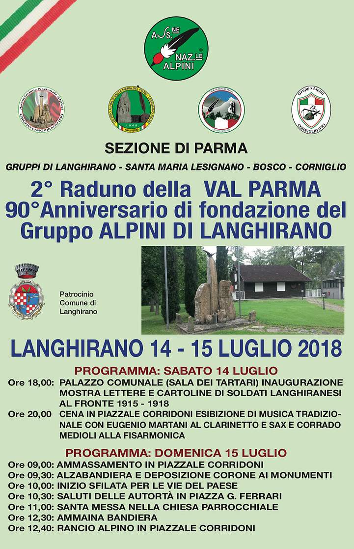 Raduno della Val Parma e 90° anniversario  di fondazione Gruppo Alpini Langhirano