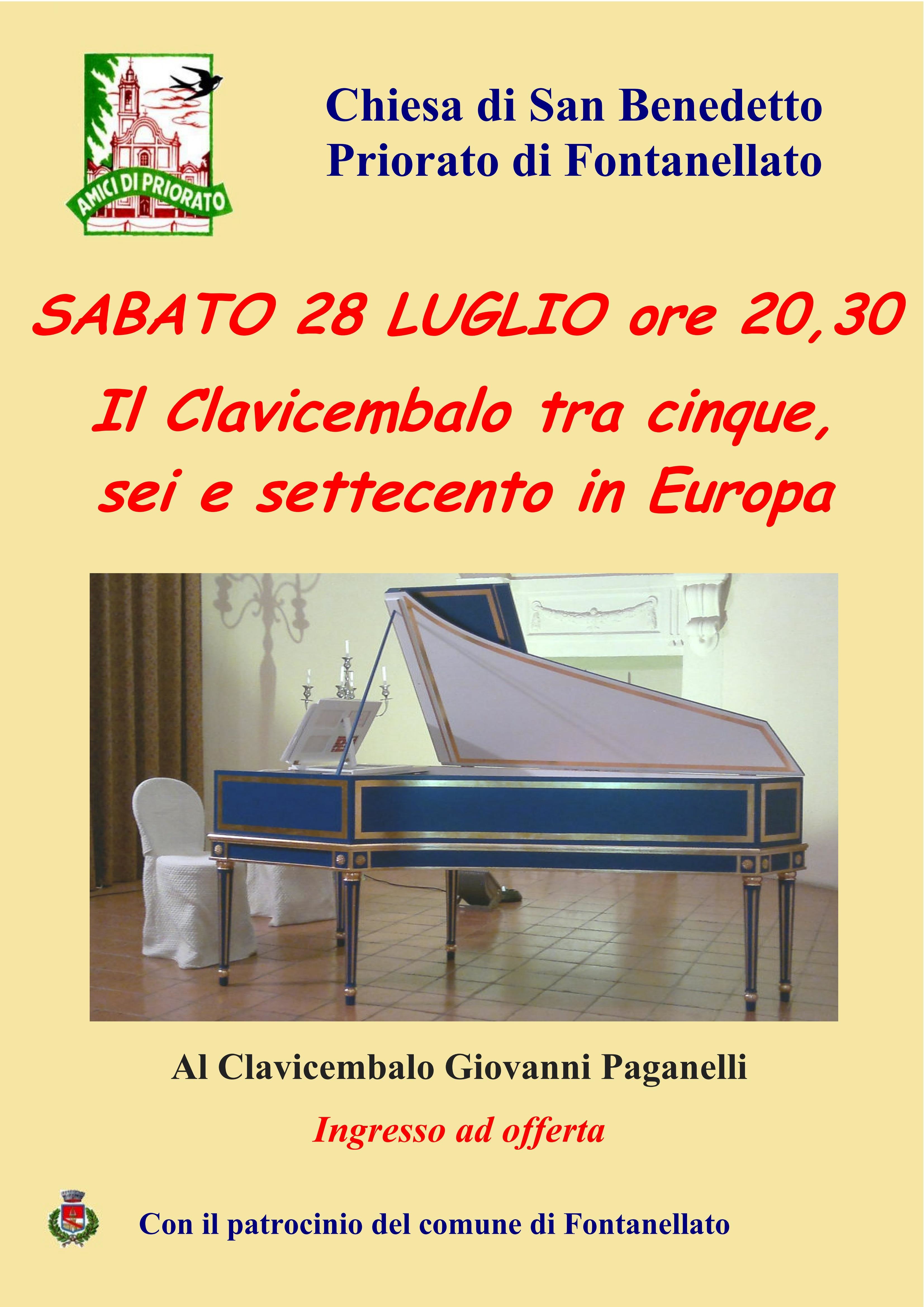 Concerto  per Clavicembalo dal titolo : " Il Clavicembalo tra cinque, sei e settecento in Europa "