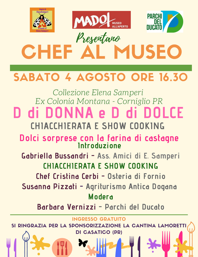 “Chef al Museo” a Corniglio: D di donna D di dolce
