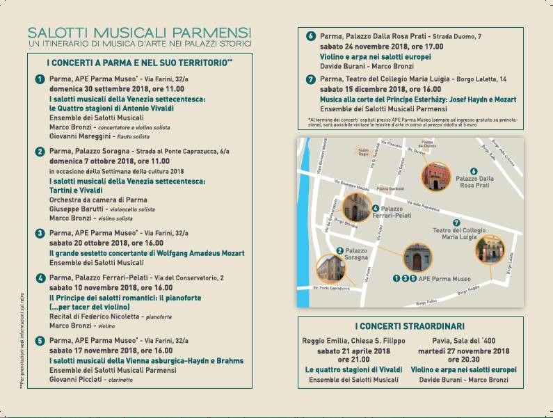 Salotti Musicali Parmensi ‎Rassegna Un Itinerario di musica d'arte nei Palazzi storici-2018