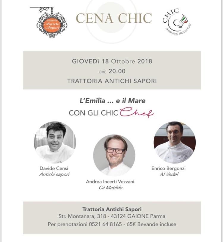 Alla Trattoria ANTICHI SAPORI  la cena CHIC - Charming Italian Chef
