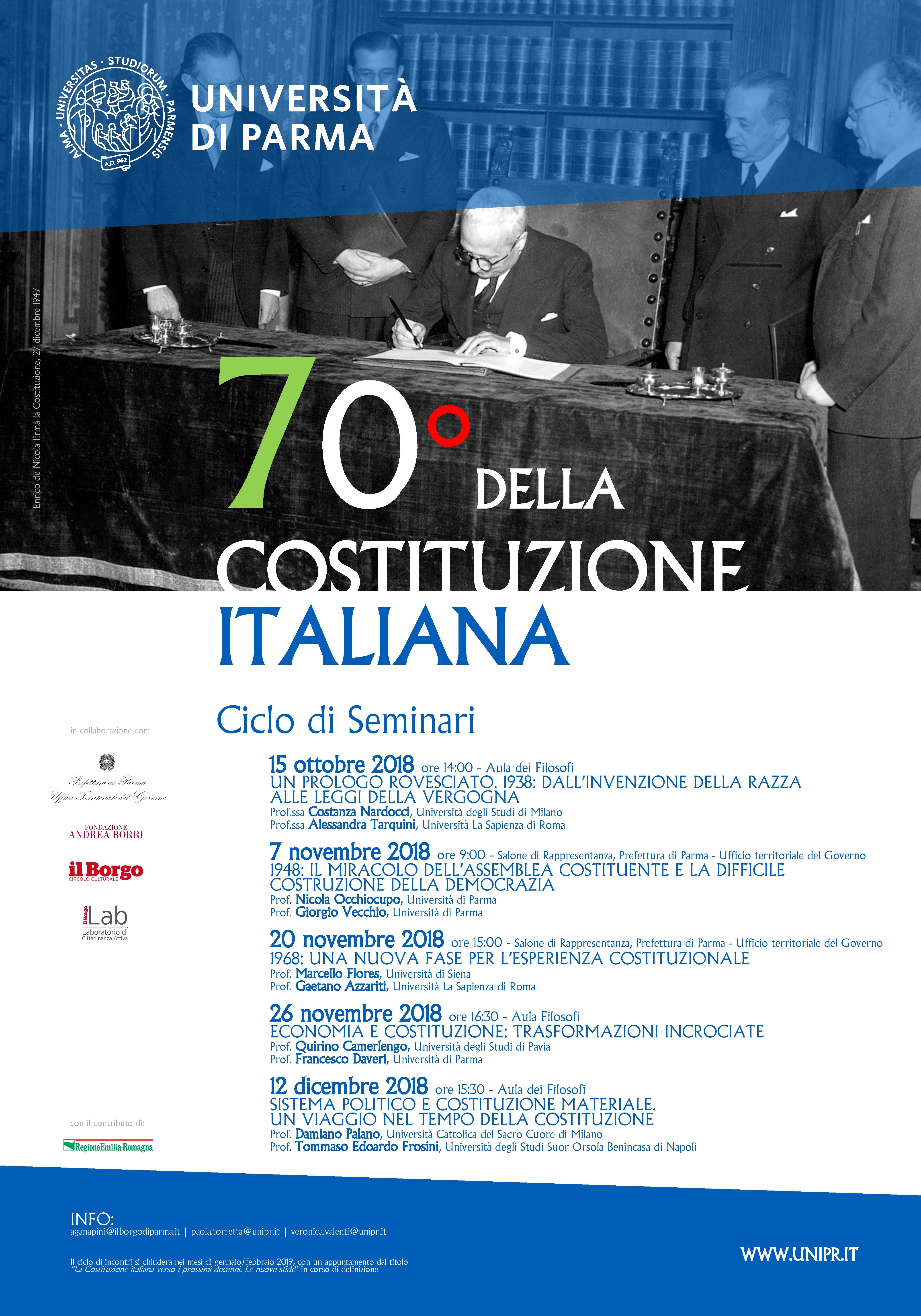 La Costituzione italiana compie 70 anni