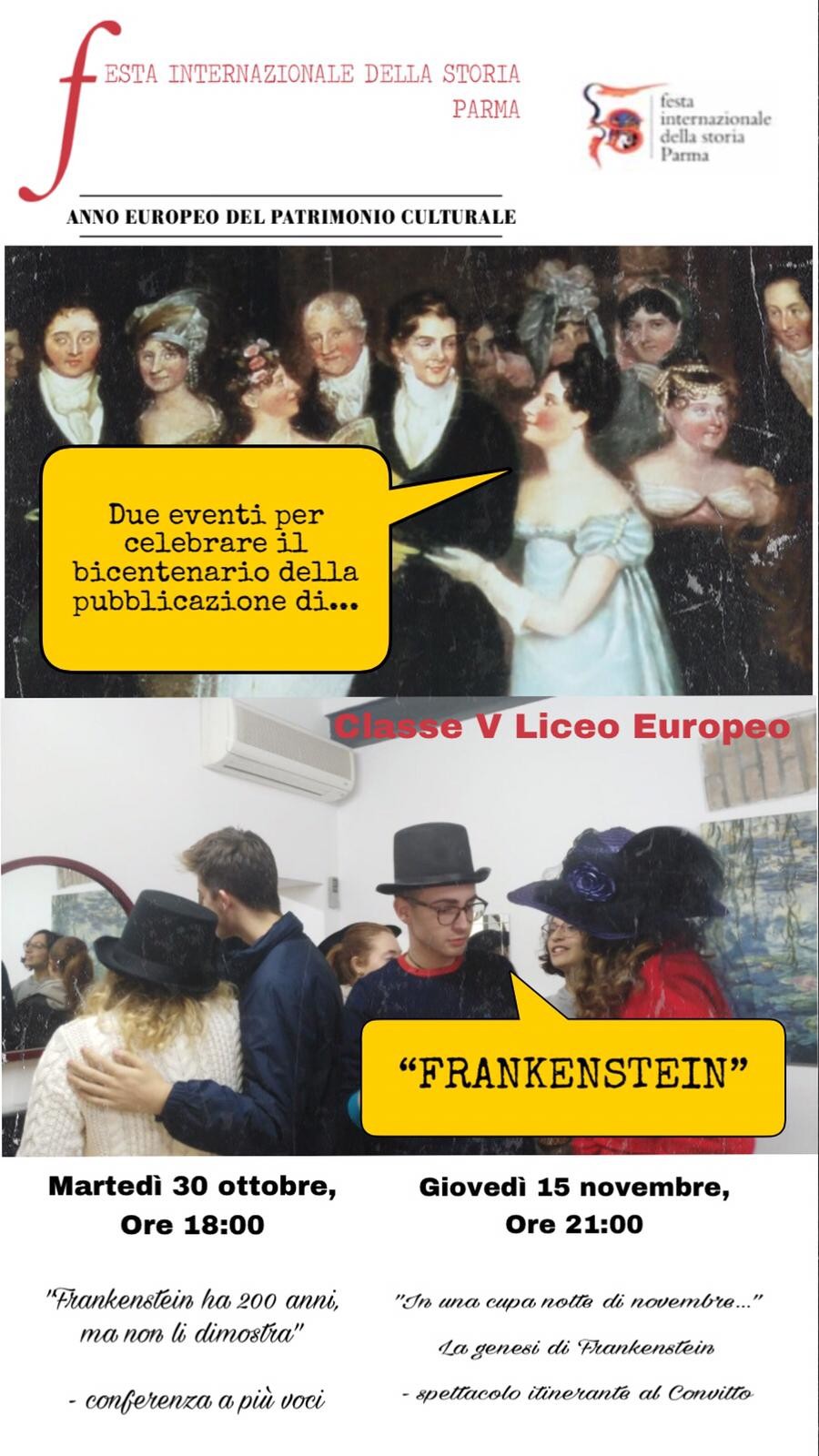 Festival internazionale della storia:  conferenza sul bicentenario di Frankenstein