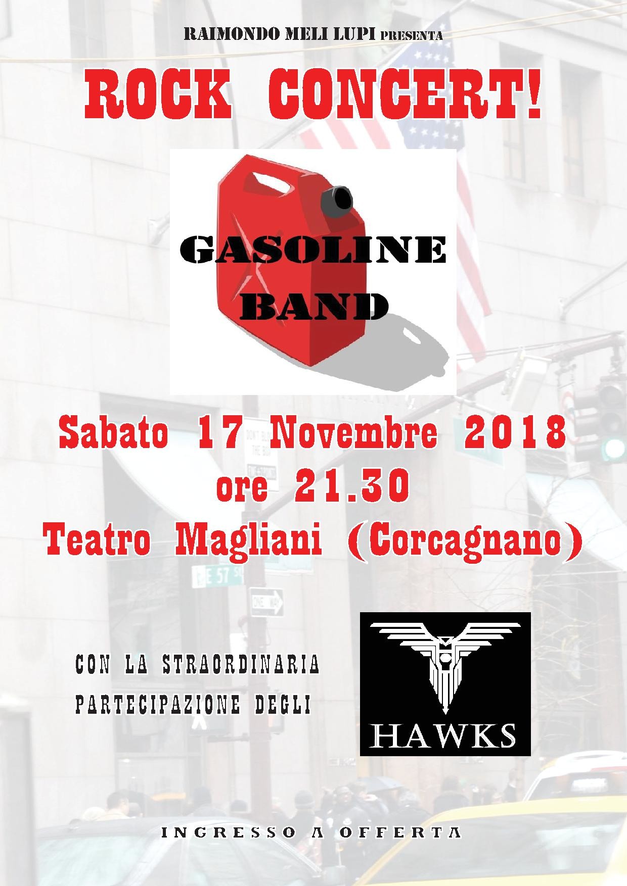 Rock concert con i "GASOLINE BAND" al teatro Ennio Magliani