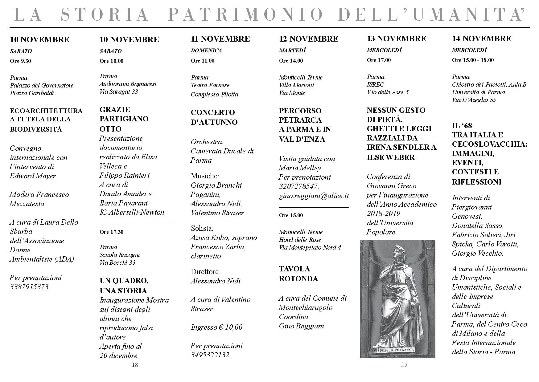 Festa Internazionale della Storia-Parma: programma dal 10 al 14 novembre