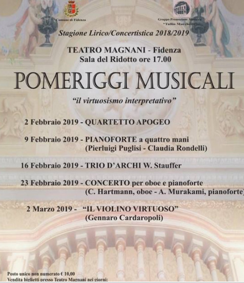 La Stagione lirico-concertistica 2018/2019 del Magnani di Fidenza