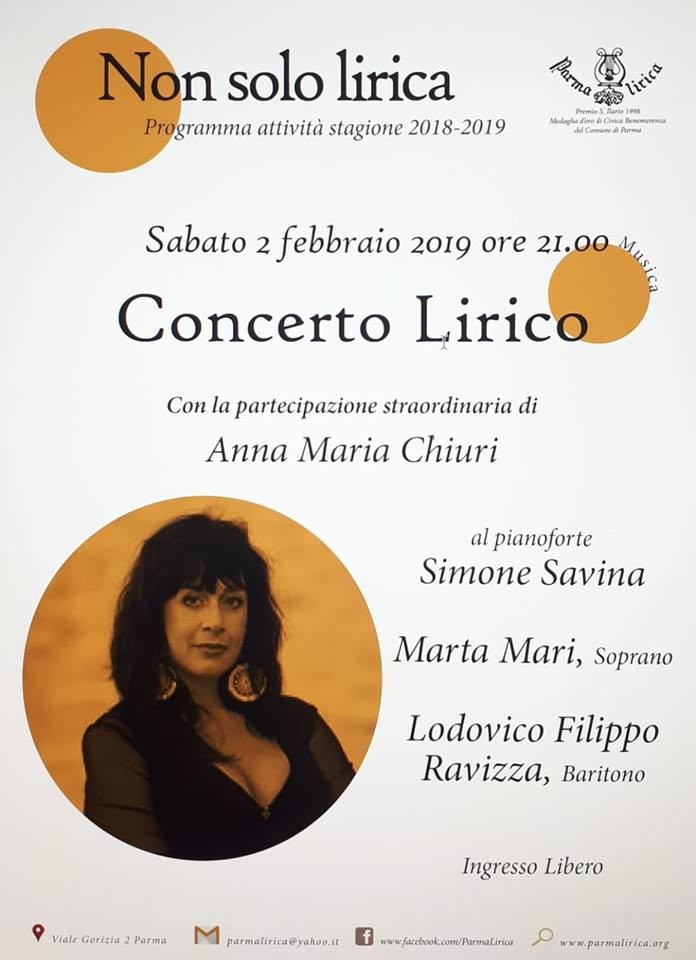 Anna Maria Chiuri in concerto a Parma lirica