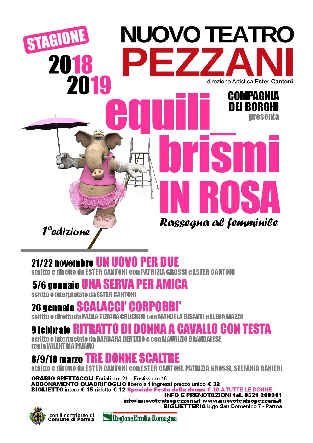 "Equilibrismi in rosa" RITRATTO DI DONNA A CAVALLO, CON TESTA al Pezzani