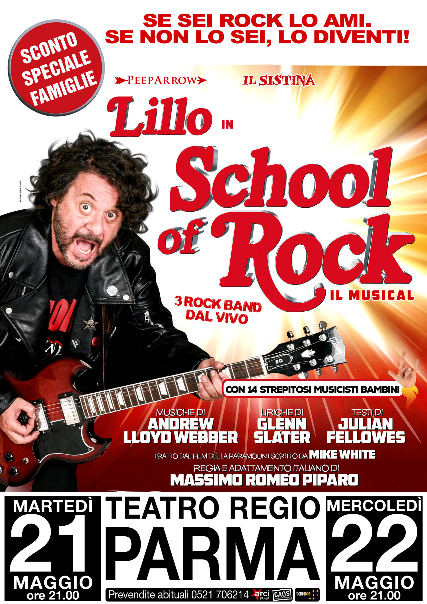 Prezzo speciale famiglie: SCHOOL OF ROCK - 21 e 22 maggio 2019 al Teatro Regio