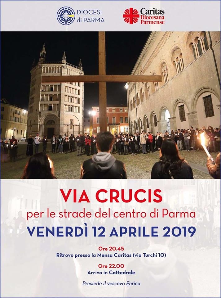 Via Crucis  per le strade del centro di Parma.