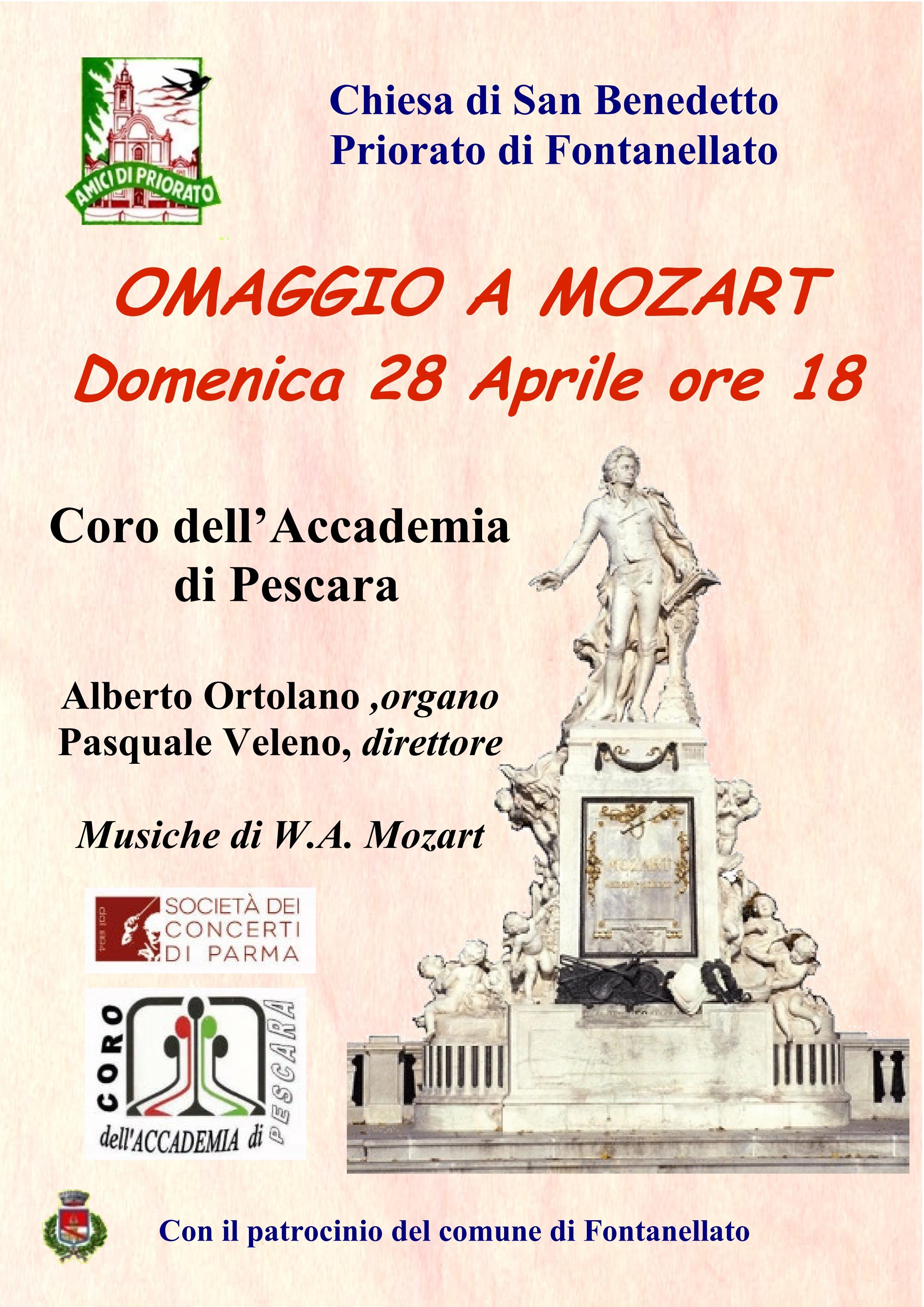 Omaggio a Mozart concerto del Coro dell'accademia di Pescara a Priorato