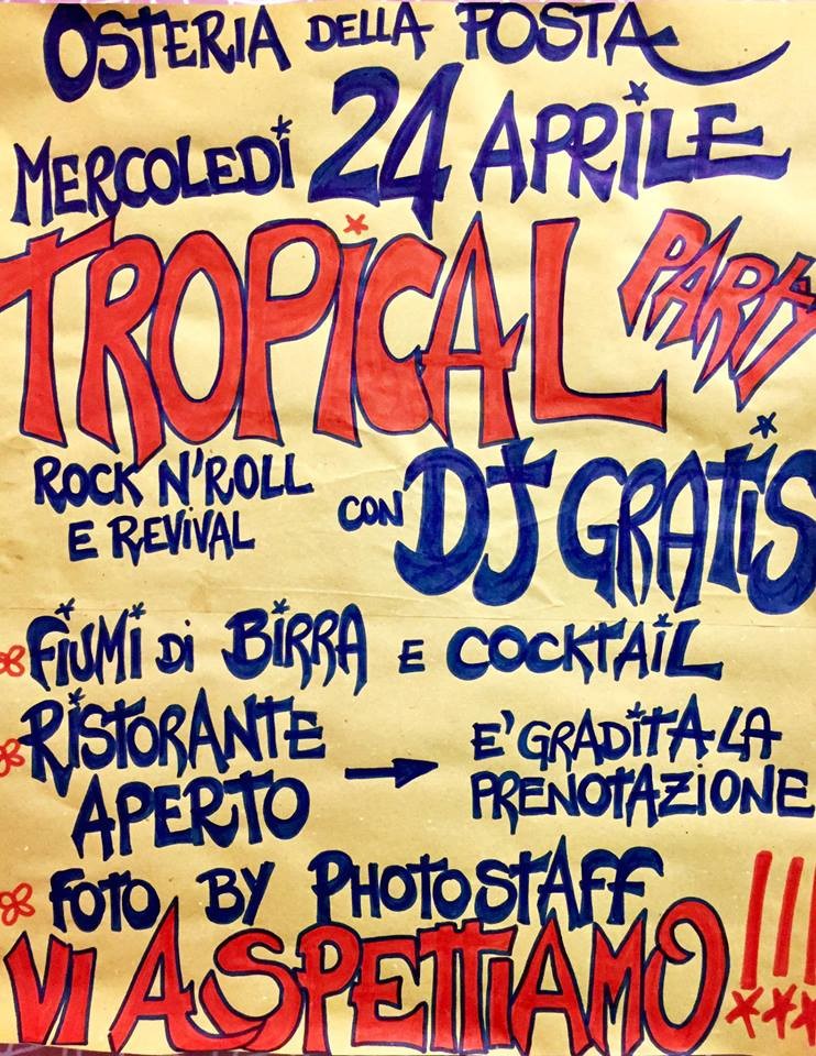 Tropical party all'Osteria della Posta a Borghetto