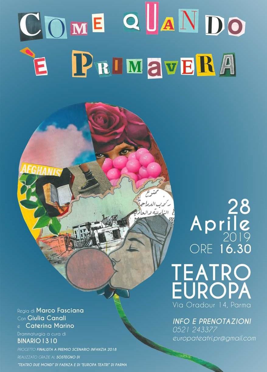 "Come quando è primavera"della Compagnia Binario 1310 in scena al Teatro Europa