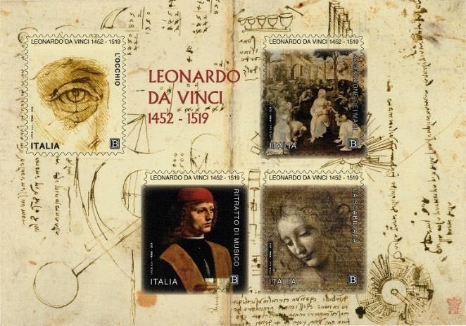 Poste Italiane dedica un francobollo alla “Scapiliata” di Leonardo