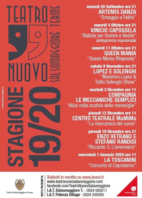 Stagione 19/20 Teatro Nuovo di Salsomaggiore