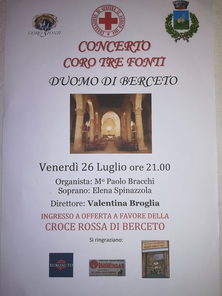 "Coro Tre Fonti" in concerto di musica Sacra a favore della Croce Rossa di Berceto