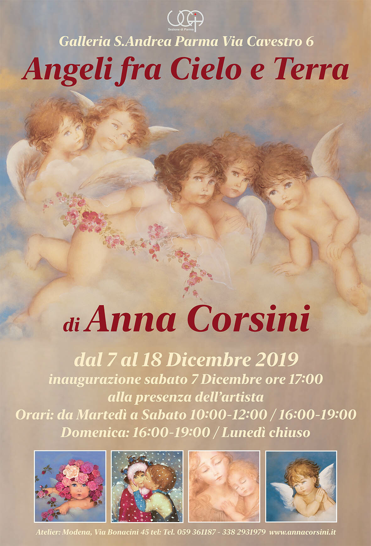 "Angeli fra cielo e terra"  mostra personale di ANNA CORSINI alla Galleria S.Andrea
