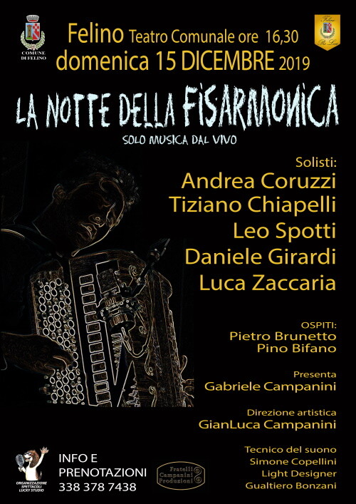 Notte della fisarmonica: musica dal vivo al Teatro comunale di Felino