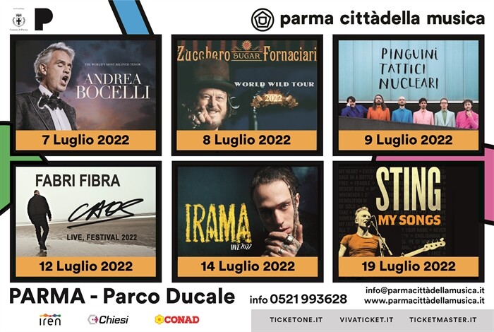 Parma Cittàdella Musica 2022: tra i tanti artisti Andrea Bocelli