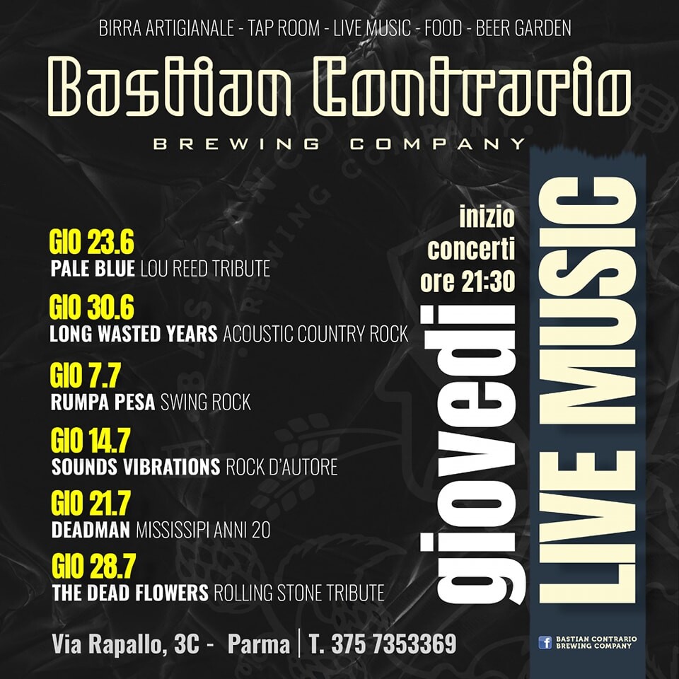 Al  Bastian Contrario Brewing Company giovedì è live music