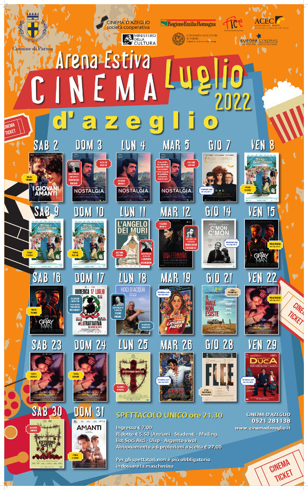 “PROGRAMMA ARENA ESTIVA” del  cinema D'Azeglio di Parma