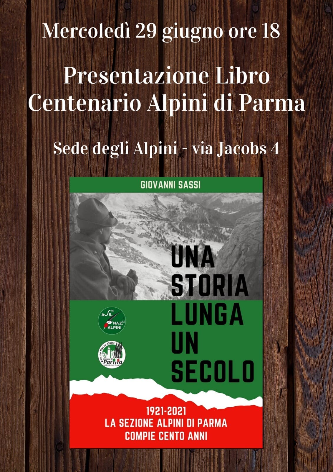 Presentazione  libro "Centenario degli alpini  di Parma"