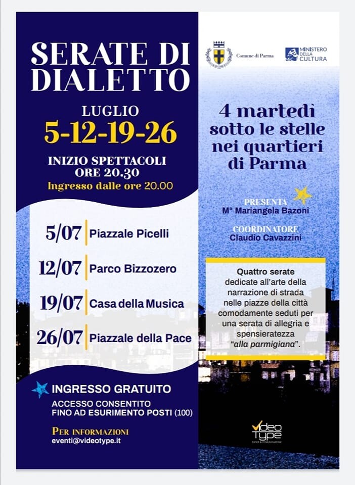 Serate di Dialetto Quattro serate di teatro dialettale parmigiano rinfrescano l’estate parmigiana: