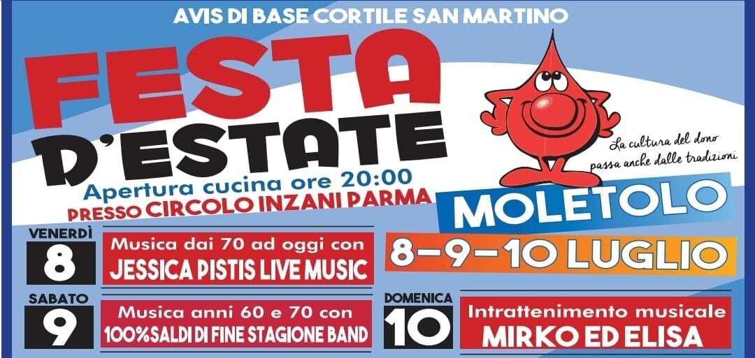 Festa d'estate organizzata da AVIS di base Cortile San Martino