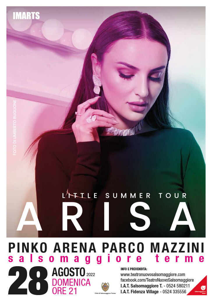 Arisa  Little Summer Tour alla PINKO Arena di Parco Mazzini Salsomaggiore Terme