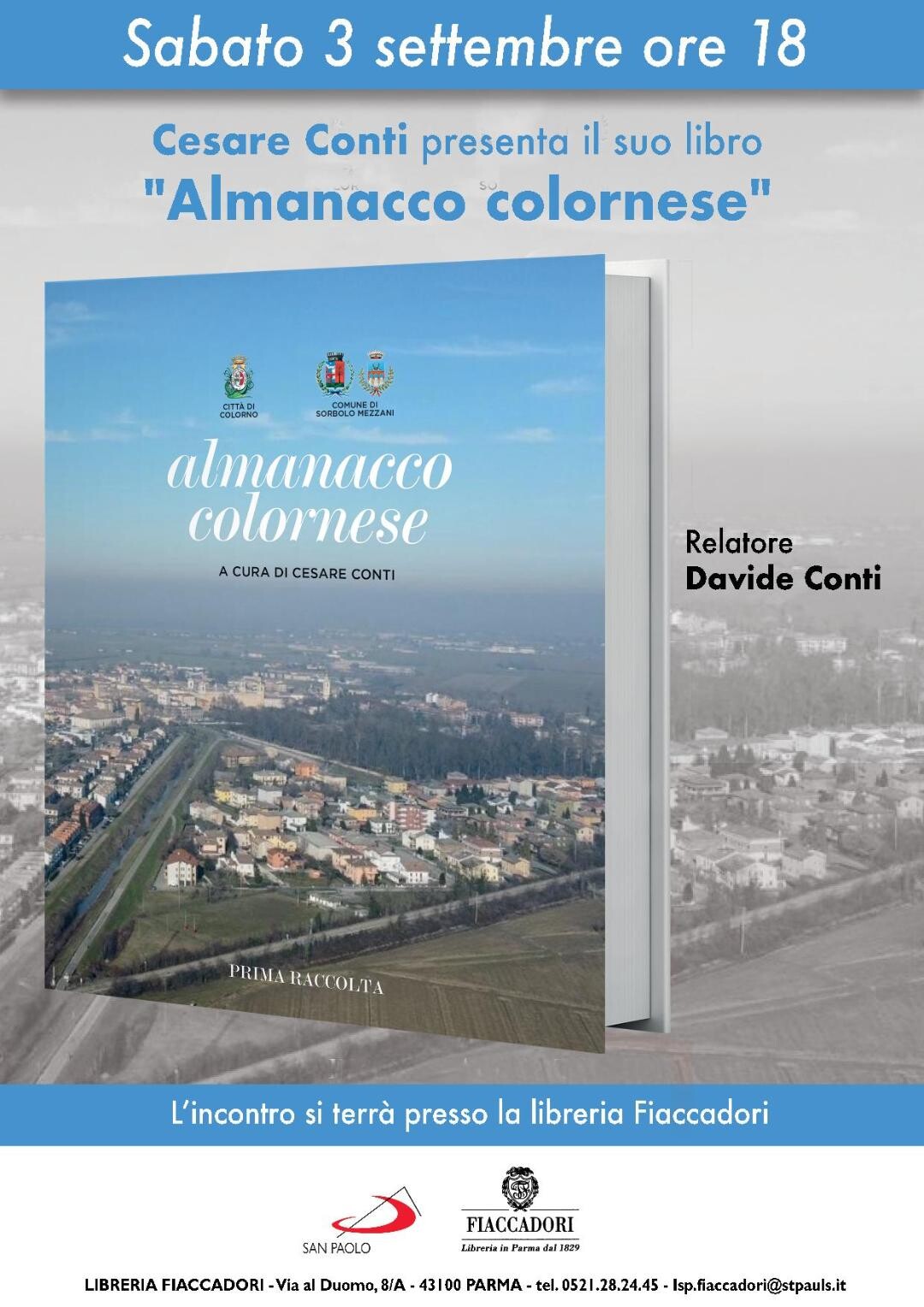 ALMANACCO  COLORNESE, presentazione del libro in libreria Fiaccadori
