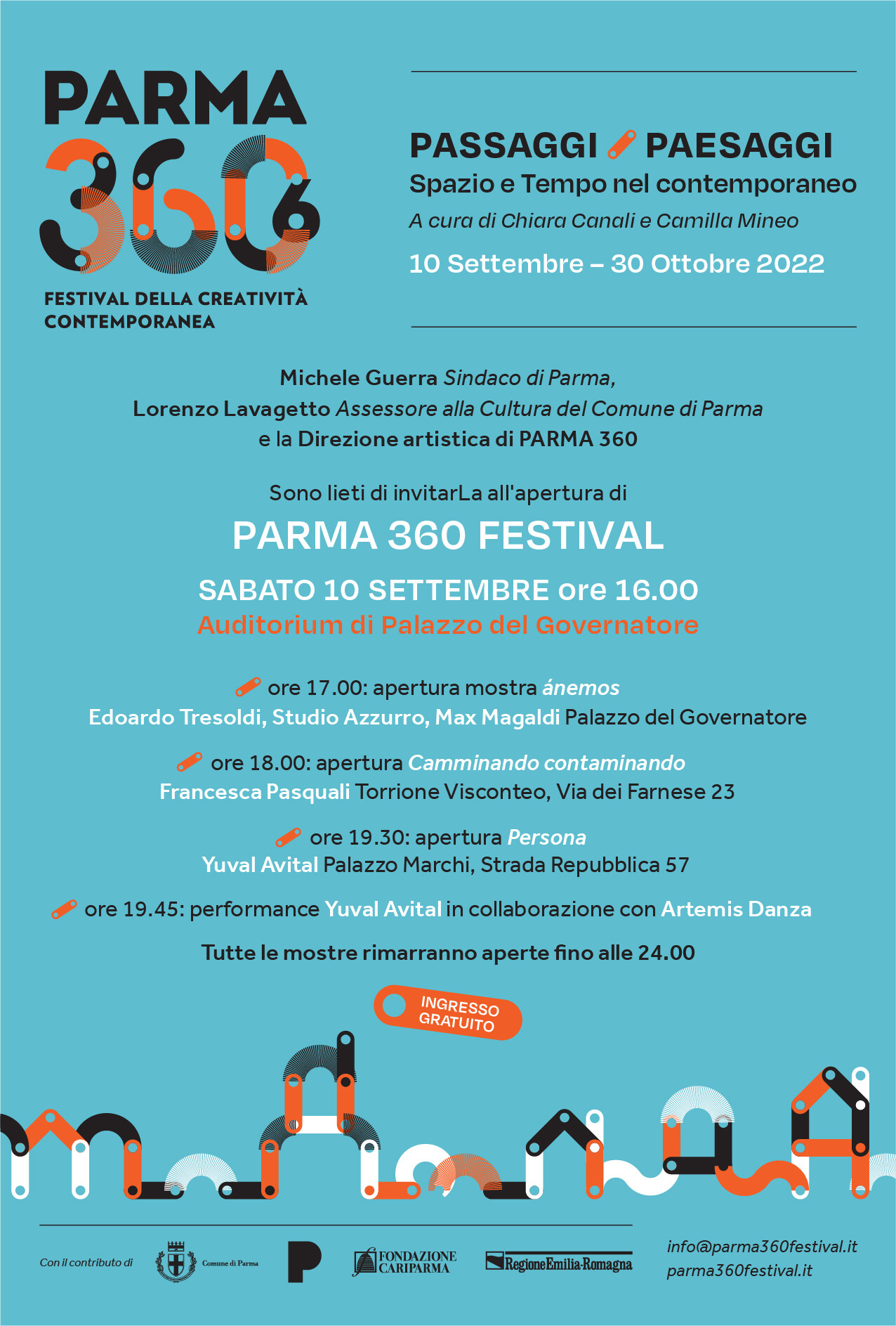 PARMA 360 Festival della creatività contemporanea     VI Edizione  PASSAGGI / PAESAGGI  Spazio e Tempo nel contemporaneo