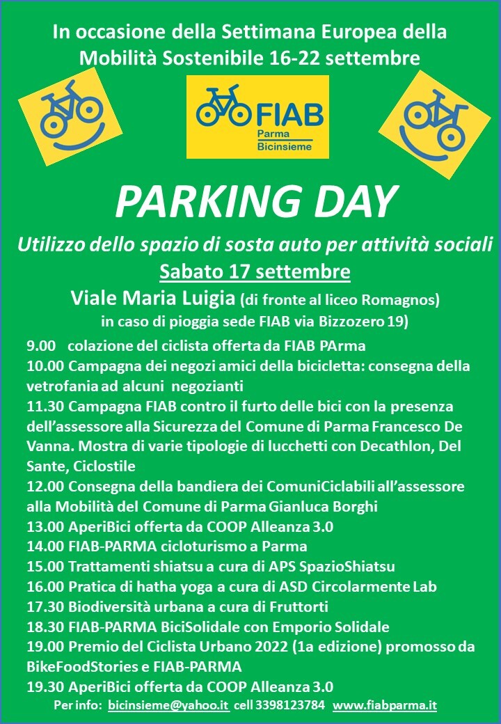 Settimana europea della mobilità sostenibile: parking day