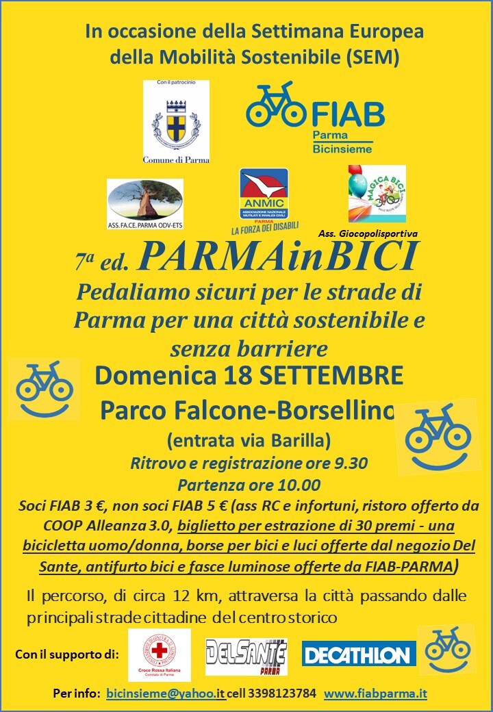 Settimana europea della mobilità sostenibile a Parma: "Parma in bici"