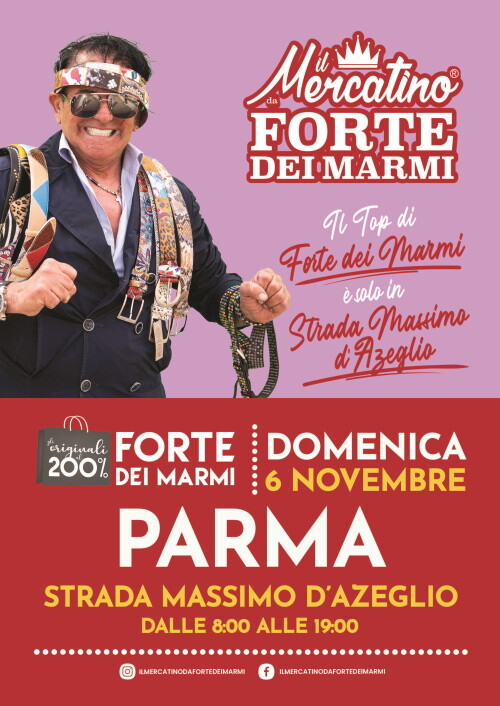 In via  D'Azeglio a Parma MERCATINO FORTE DEI MARMI