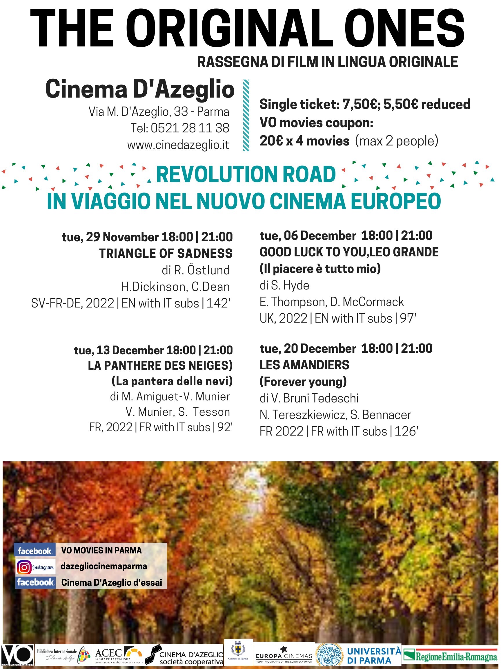 The Original Ones "Revolution road in viaggio nel nuovo cinema europe" al cinema D'Azeglio di Parma