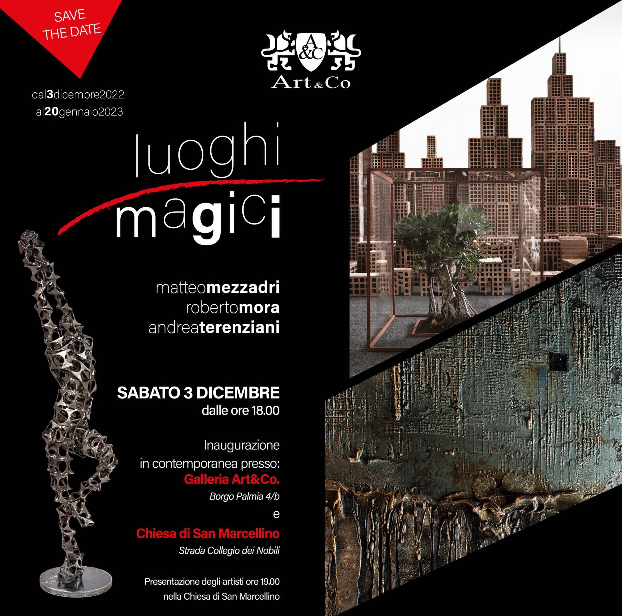 Luoghi magici , mostra di  Matteo Mezzadri, Roberto Mora, Andrea Terenziani