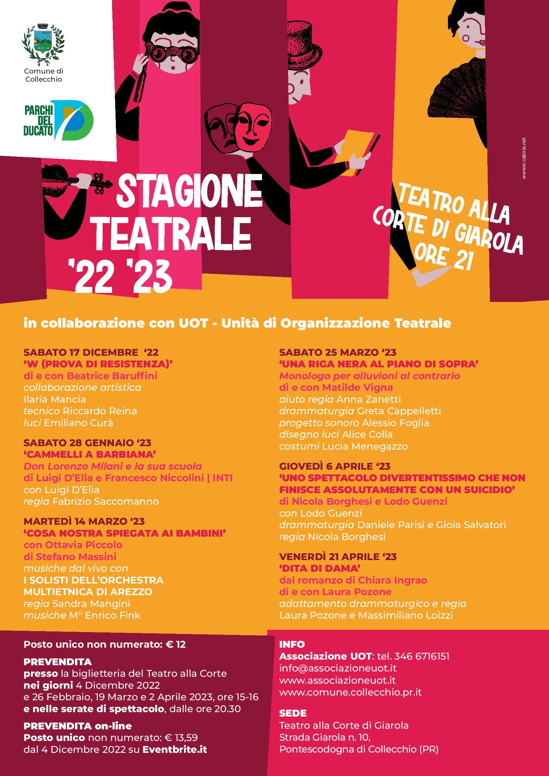Teatro alla Corte di Giarola: stagione teatrale 2022-2023