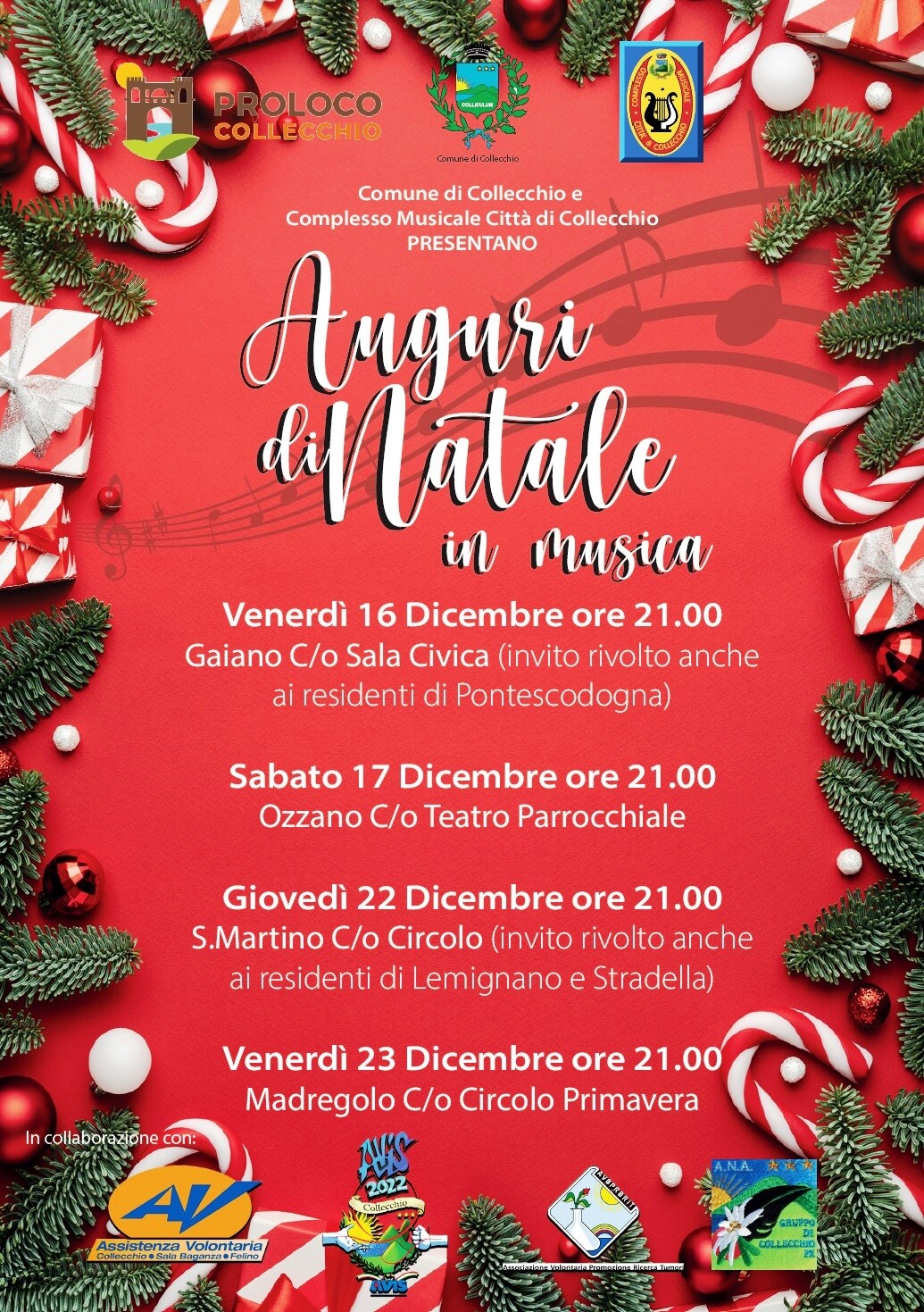 Auguri di Natale in musica a Collecchio e dintorni