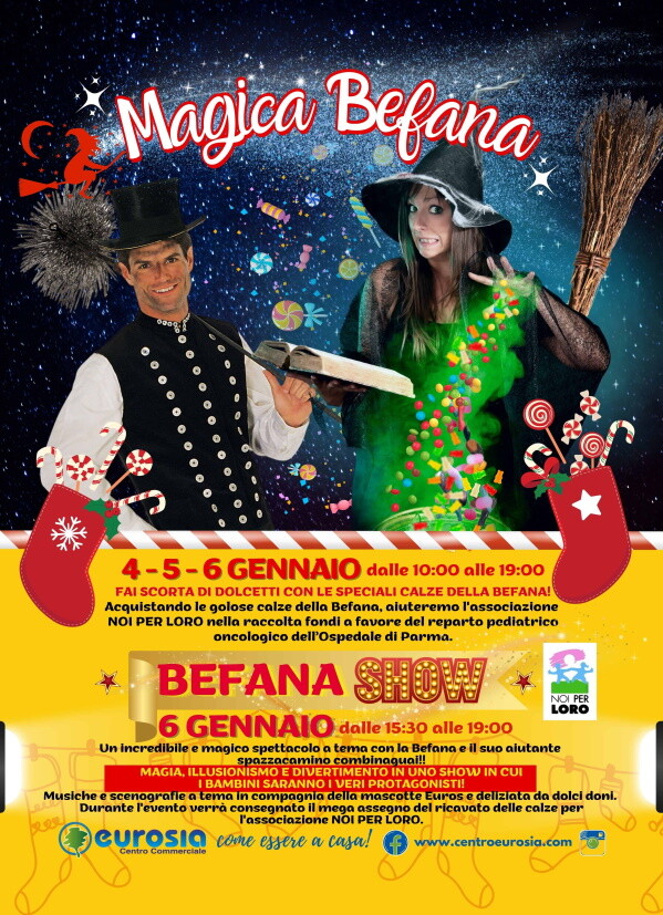 Festa della Befana al Centro Eurosia, in collaborazione con l’associazione Noi per Loro ODV di Parma
