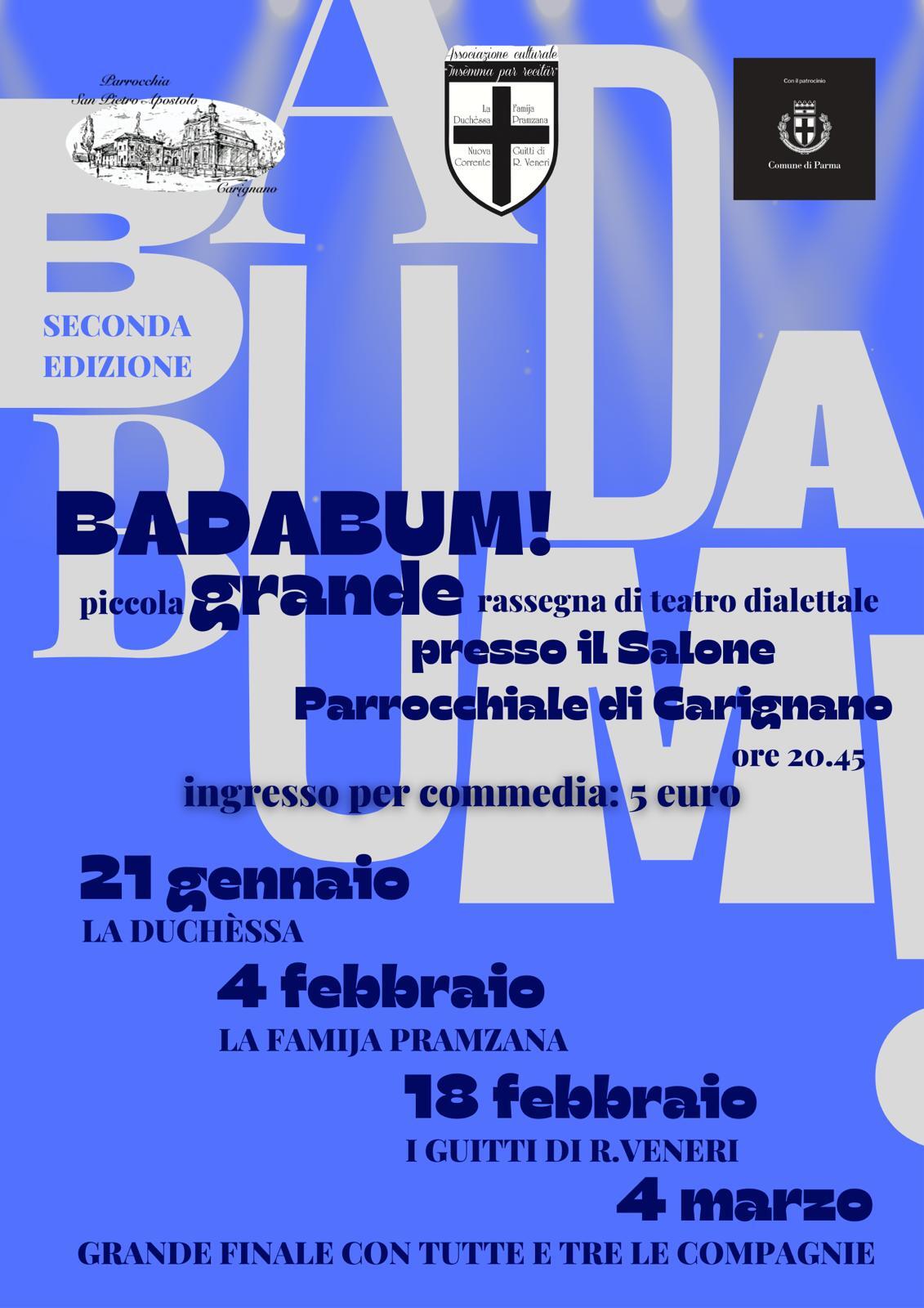 Badabum, piccola grande rassegna di teatro dialettale a Carignano