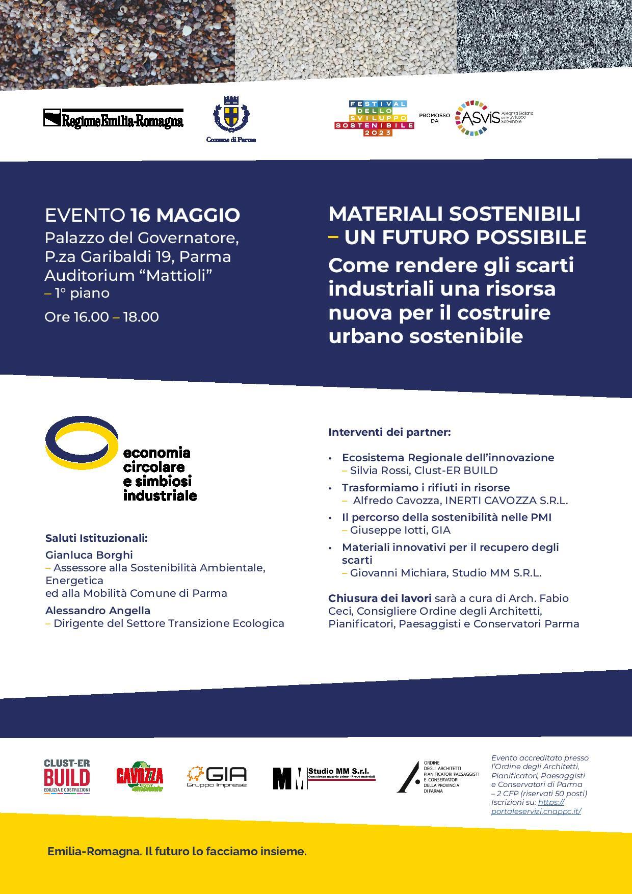 “Festival dello Sviluppo Sostenibile”   “Materiali sostenibili – Un futuro possibile”  incontro a Palazzo del Governatore