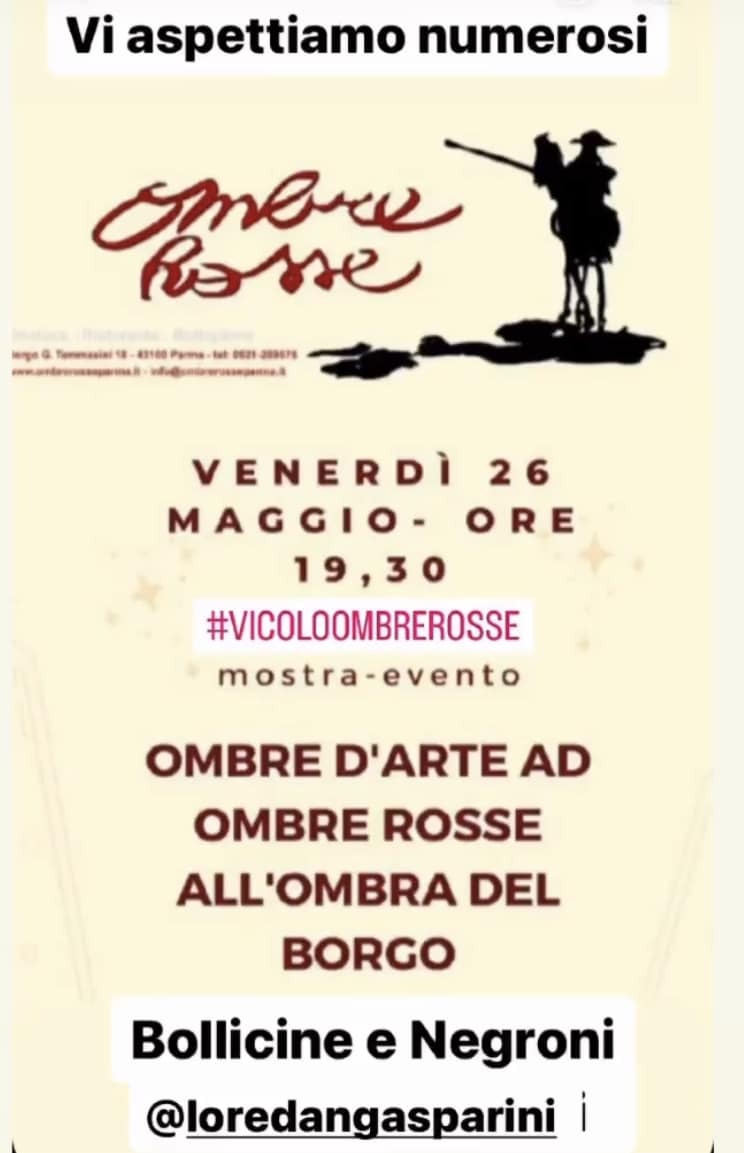 Vicolo Ombre Rosse mostra evento al ristorante  enoteca Ombre rosse e bollicine e negroni