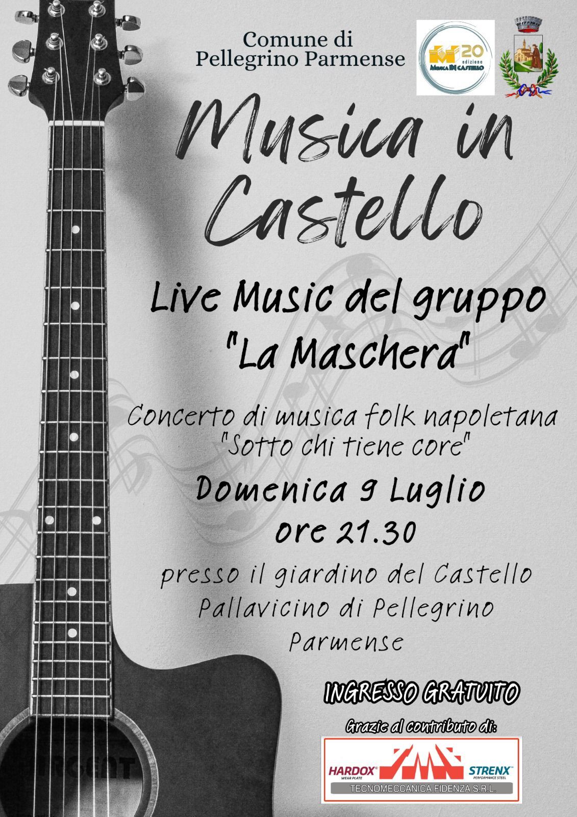 A Musica  in castello live music del gruppo "La maschera" a Pellegrino Parmense